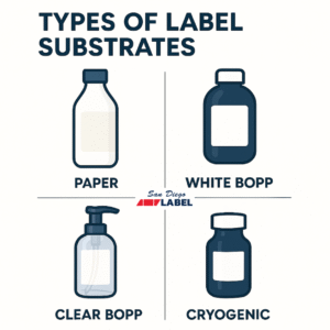 4 different label substrates