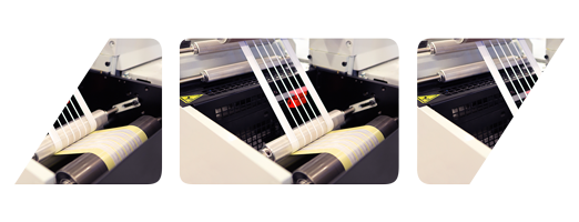 Sheet roll of labels being printed