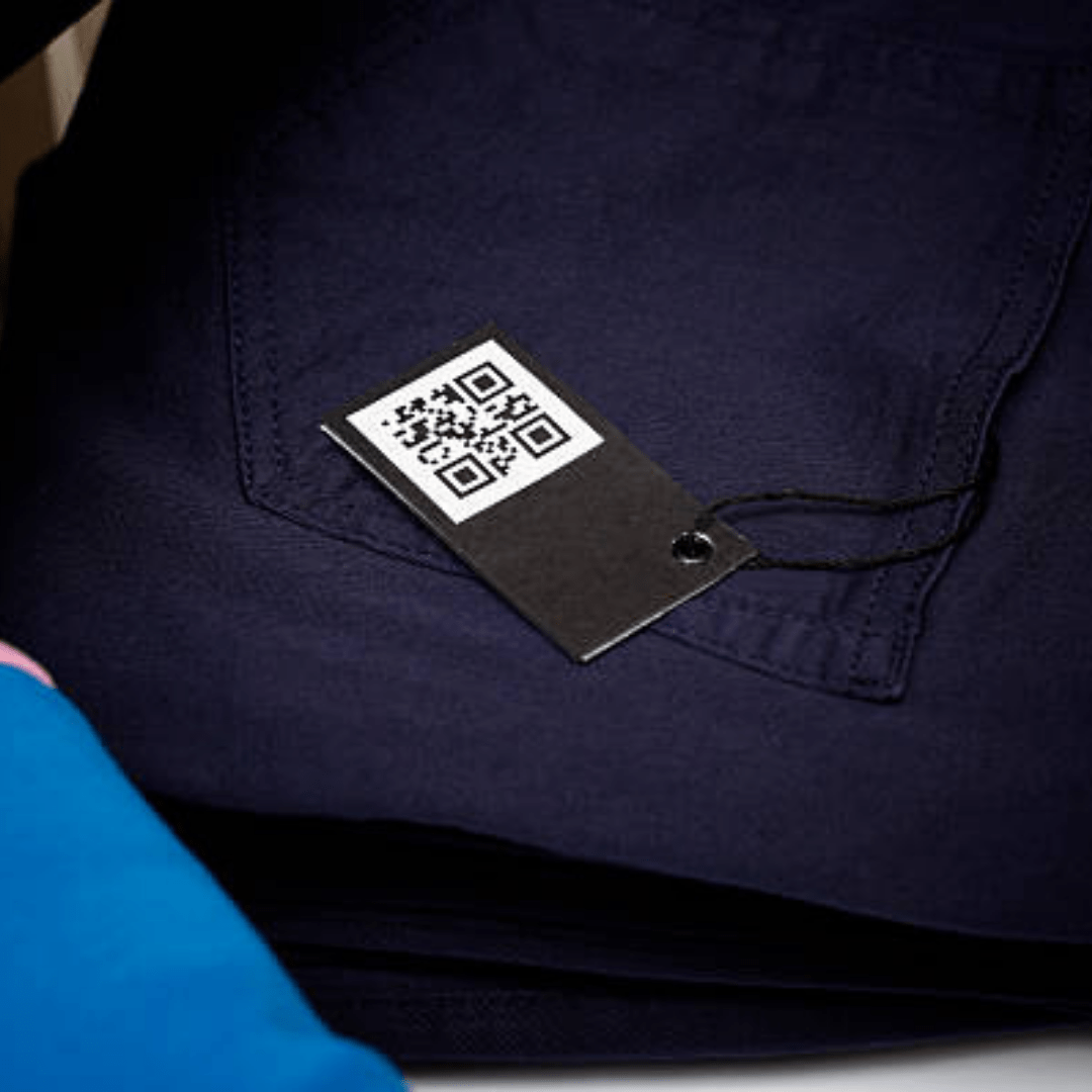 QR code Label on pair of pants