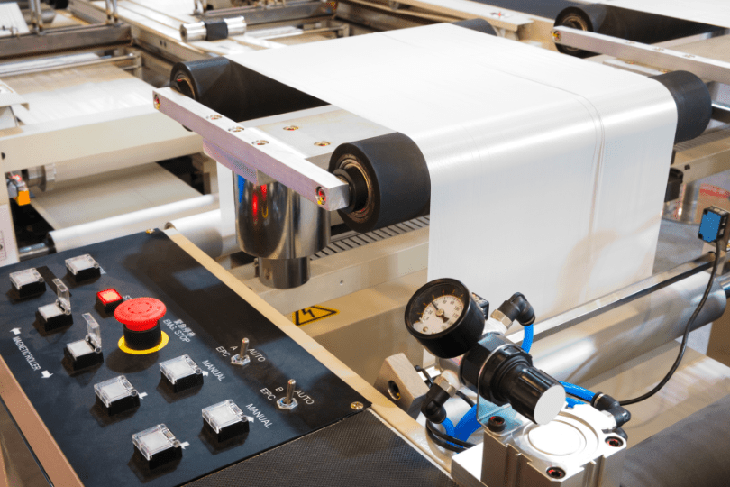 Web moving through rollers